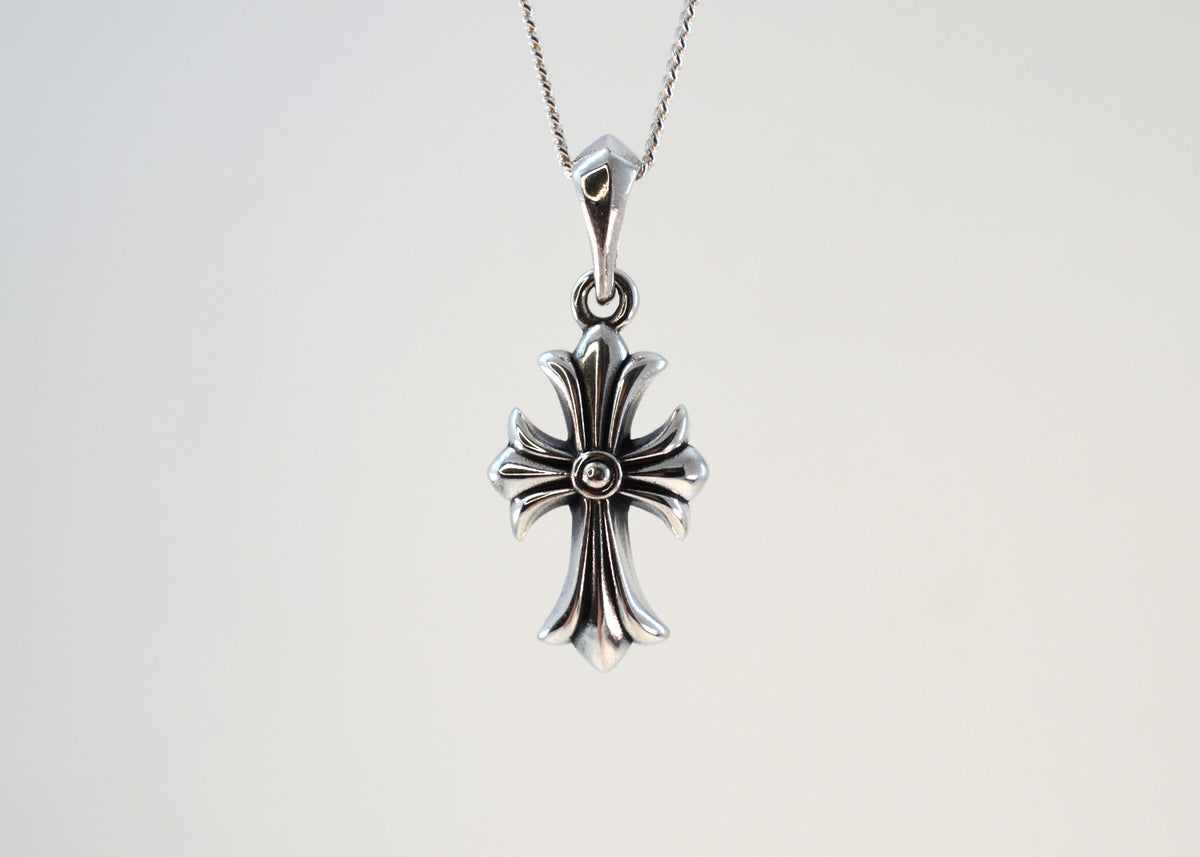 Gothic Cross Necklace Handcrafted by Silver Luthier