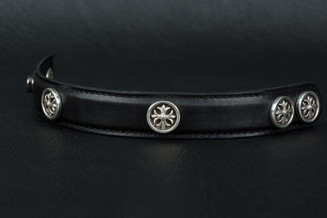 Leather Cuff Bracelet with cross