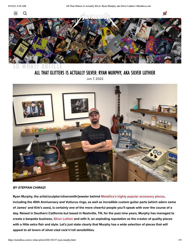 Silver Luthier featured in "So What!" magazine.