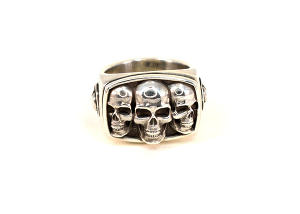 Skull Trinity Signet Ring – Silver Luthier