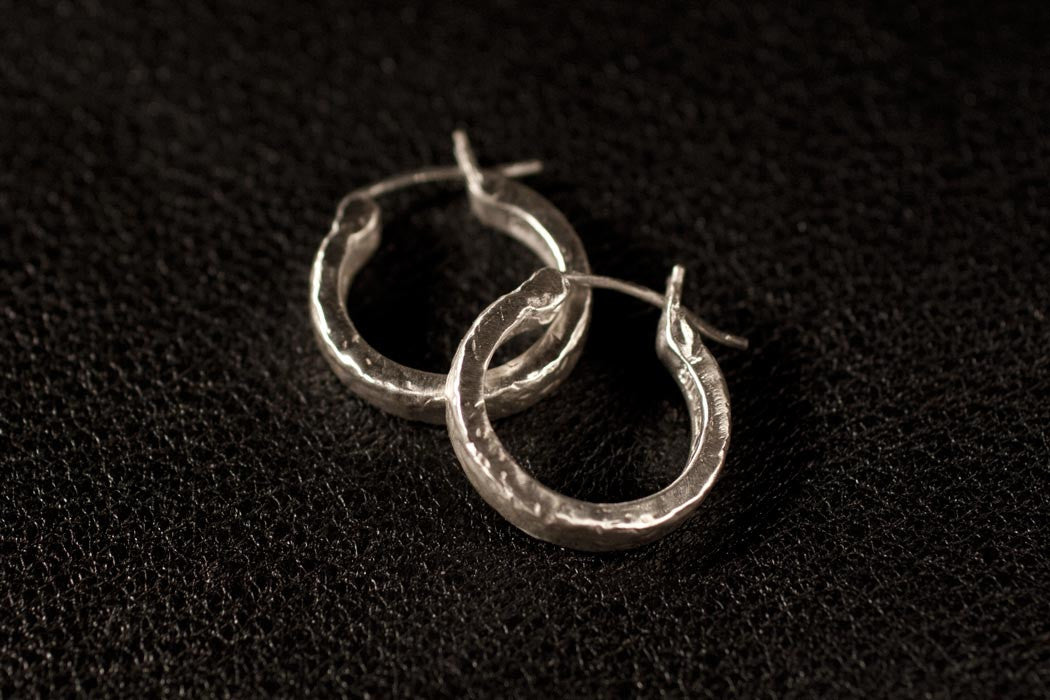 Hammered hoop earrings