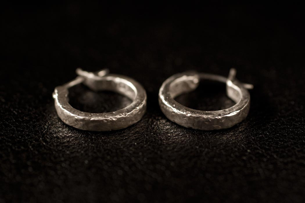 Hammered hoop earrings