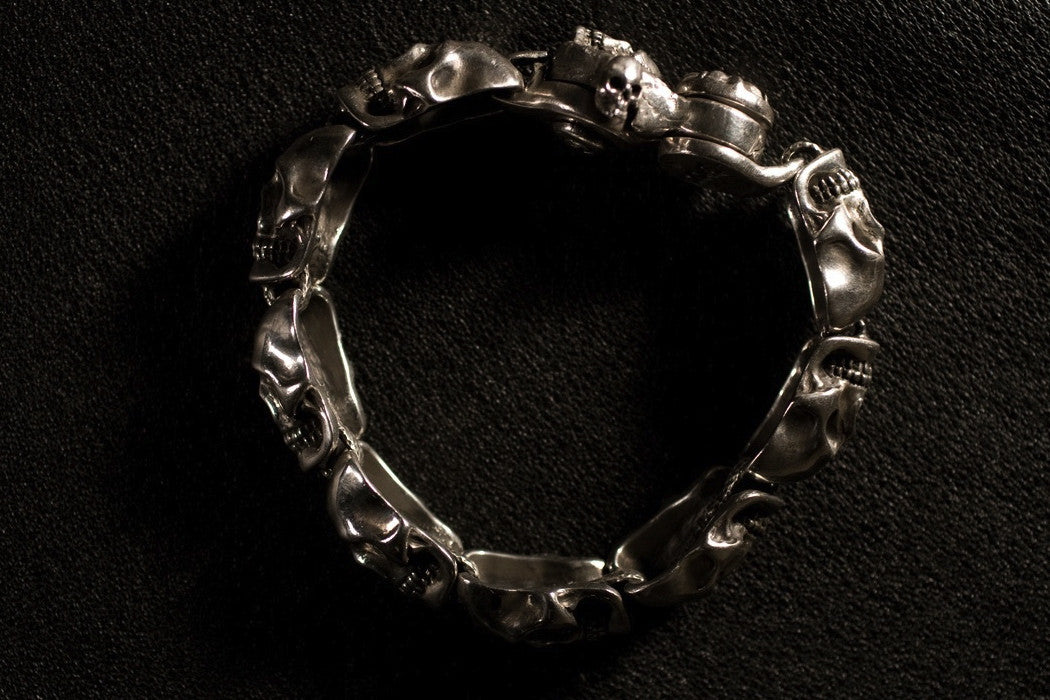 Skull Sterling Silver Charm Bracelet – Santa Fe Silverworks by Gregory  Segura